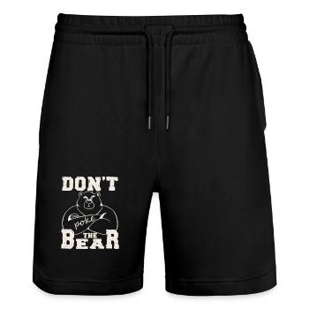 Don't Poke Mama Papa Bear Graphic - Stanley/Stella Trainer Unisex Organic Jogging Shorts - black - Front - Nik (191cm) & Marisol (170cm)