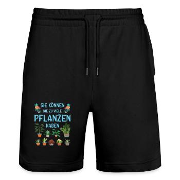 Gardener Saying Gardening Hobby Gardener Allotment Gardener - Stanley/Stella Trainer Unisex Organic Jogging Shorts - black - Front - Nik (191cm) & Marisol (170cm)
