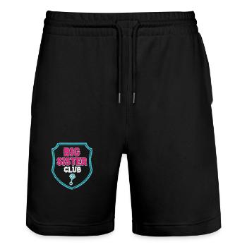 Panneau du Big Sister Club - Short de jogging bio TRAINER Stanley/Stella unisexe - noir - Devant - Nik (191cm) & Marisol (170cm)
