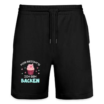 I've had enough: I'm going to bake cupcake - Stanley/Stella Trainer Unisex Organic Jogging Shorts - black - Front - Nik (191cm) & Marisol (170cm)
