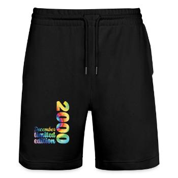 Anniversaire Décembre 2000 Cadeau Tie And Dye Tee - Short de jogging bio TRAINER Stanley/Stella unisexe - noir - Devant - Nik (191cm) & Marisol (170cm)