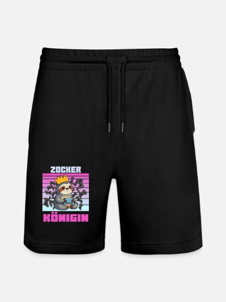 Zocker Königin gaming-shirt - Stanley/Stella Unisex Bio Joggingshorts Trainer - Schwarz