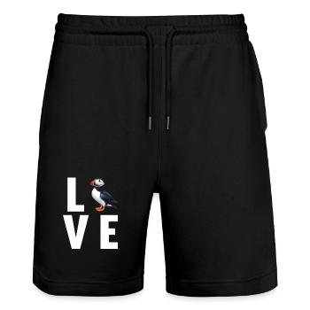 Puffin Papageientaucher - Stanley/Stella Unisex Bio Joggingshorts Trainer  - Schwarz - Vorne - Nik (191cm) & Marisol (170cm)