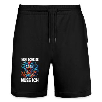 I have to fuck funny chicken sarcasm humor - Stanley/Stella Trainer Unisex Organic Jogging Shorts - black - Front - Nik (191cm) & Marisol (170cm)