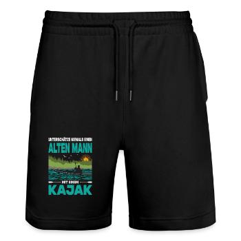 Kayaker Gifts Kayak Water Sports Outfits - Stanley/Stella Trainer Unisex Organic Jogging Shorts - black - Front - Nik (191cm) & Marisol (170cm)