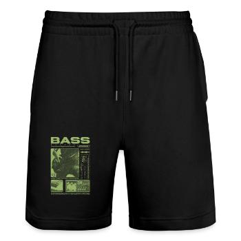 Bassiste amateur de basse Streetwear - Short de jogging bio TRAINER Stanley/Stella unisexe - noir - Devant - Nik (191cm) & Marisol (170cm)
