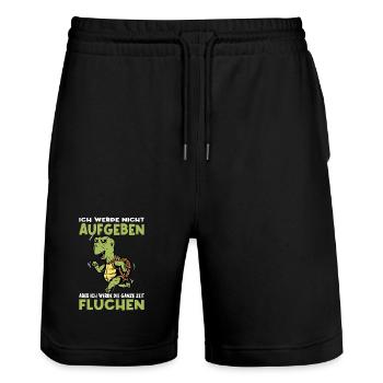 Jogging Gift Jogger Running Sports Fitness - Stanley/Stella Trainer Unisex Organic Jogging Shorts - black - Front - Nik (191cm) & Marisol (170cm)