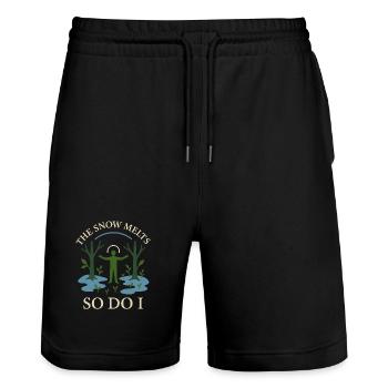Forest Walk Overthinker Mental Reset - Stanley/Stella Trainer Unisex Organic Jogging Shorts - black - Front - Nik (191cm) & Marisol (170cm)