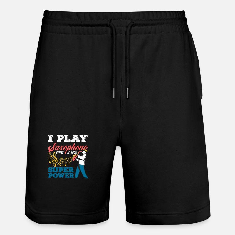 Je joue du saxophone Superpower Saxophonist - Short de jogging bio TRAINER Stanley/Stella unisexe - noir