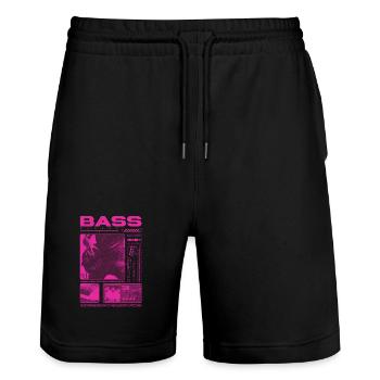 Bassiste amateur de basse Streetwear - Short de jogging bio TRAINER Stanley/Stella unisexe - noir - Devant - Nik (191cm) & Marisol (170cm)