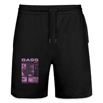 Bassiste amateur de basse Streetwear - Short de jogging bio TRAINER Stanley/Stella unisexe - noir - Devant - Nik (191cm) & Marisol (170cm)