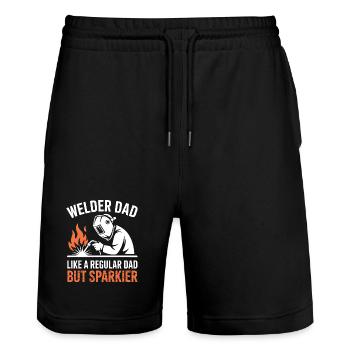 Welder Saying Profession Funny Welder Gift - Stanley/Stella Trainer Unisex Organic Jogging Shorts - black - Front - Nik (191cm) & Marisol (170cm)