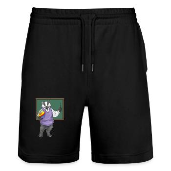 Badger Enseignant de Pâques - Short de jogging bio TRAINER Stanley/Stella unisexe - noir - Devant - Nik (191cm) & Marisol (170cm)