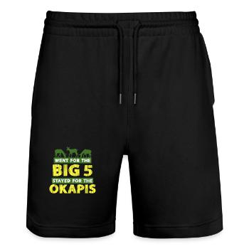 Okapi Tier - Stanley/Stella Unisex Bio Joggingshorts Trainer  - Schwarz - Vorne - Nik (191cm) & Marisol (170cm)