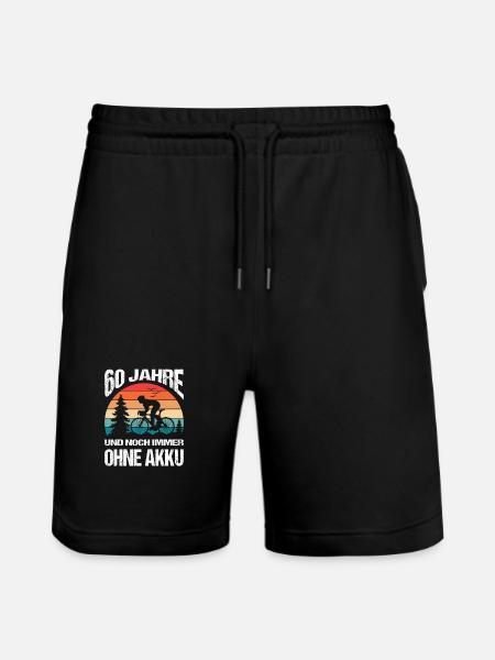 60 Birthday Gifts Bicycle Rider Bicycle - Stanley/Stella Trainer Unisex Organic Jogging Shorts - black