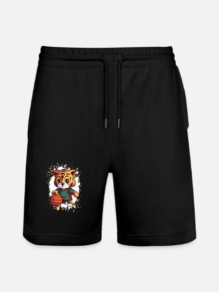 Tiger Basketball Dribbler - Stanley/Stella Trainer Unisex Organic Jogging Shorts - black