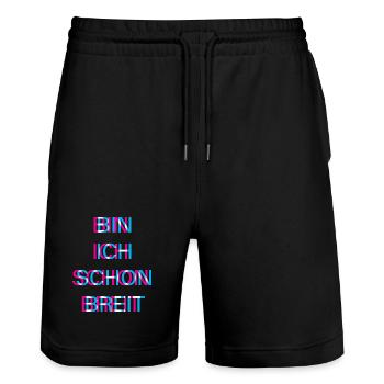 Hardtekk Tekk - Stanley/Stella Unisex Bio Joggingshorts Trainer  - Schwarz - Vorne - Nik (191cm) & Marisol (170cm)