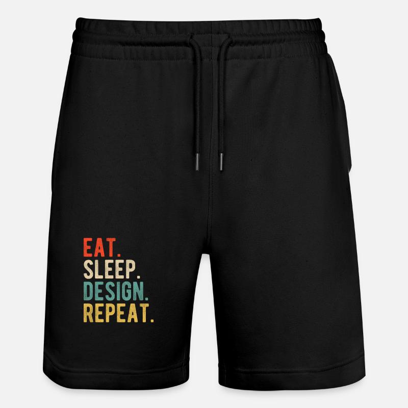 Style Eat Sleep Designer Réplicer : Graphiste - Short de jogging bio TRAINER Stanley/Stella unisexe - noir