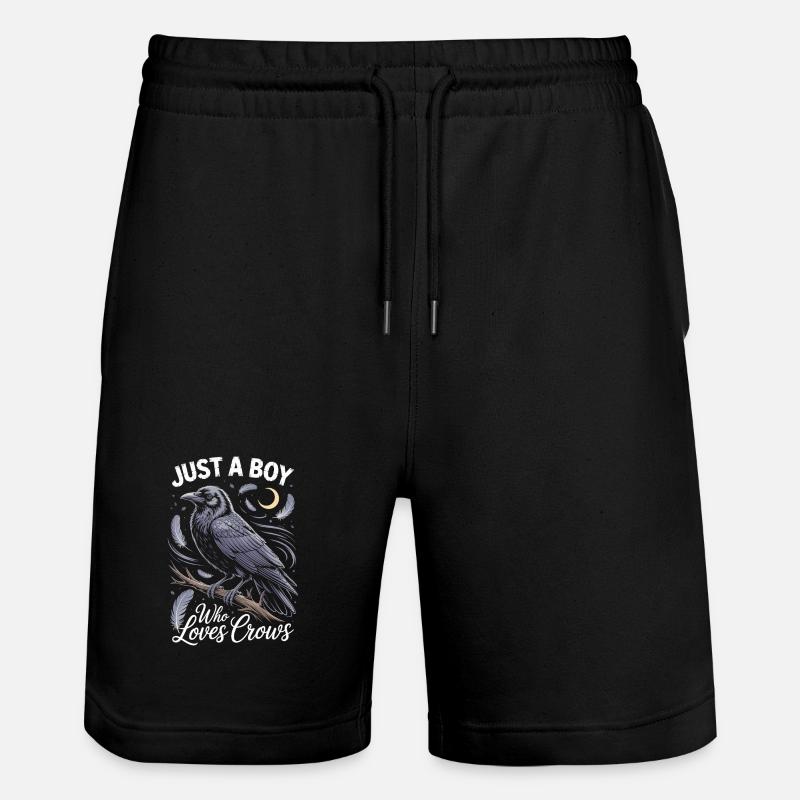 Just a boy who loves crows - Stanley/Stella Unisex Bio Joggingshorts Trainer  - Schwarz