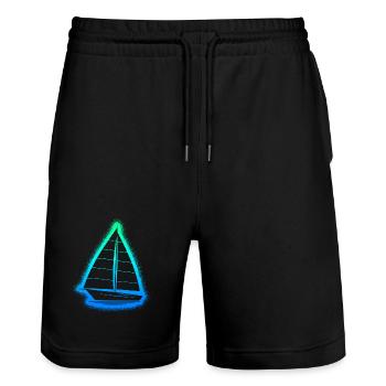 Sailing Sailboat Kids Men Boys Sailors - Stanley/Stella Trainer Unisex Organic Jogging Shorts - black - Front - Nik (191cm) & Marisol (170cm)