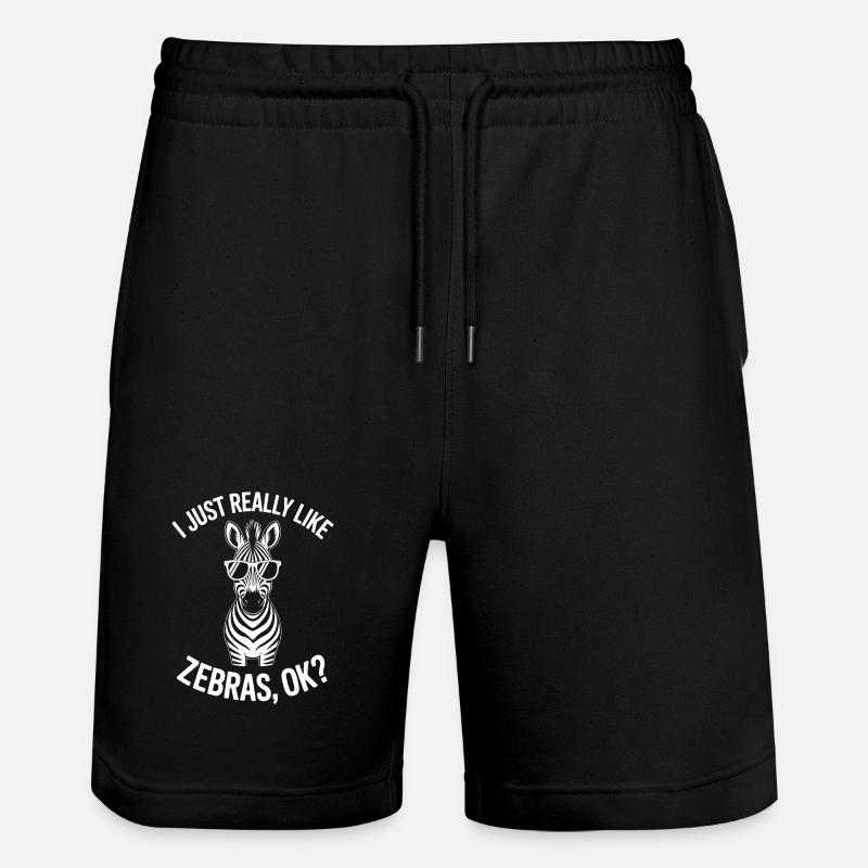 Zebra Spruch Lustiges Zebra Geschenk - Stanley/Stella Unisex Bio Joggingshorts Trainer  - Schwarz