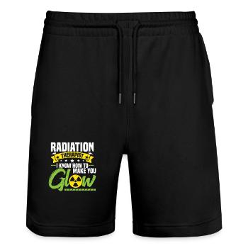  Rad Tech Badge Reel Appreciation Radiation - Stanley/Stella Trainer Unisex Organic Jogging Shorts - black - Front - Nik (191cm) & Marisol (170cm)