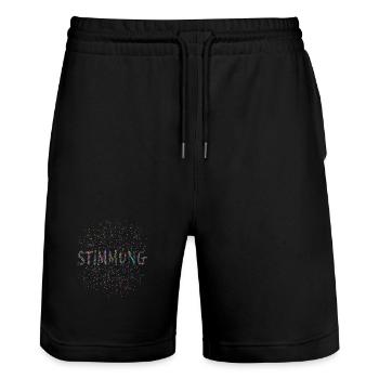 Shrovetide - Carnival - Atmosphere - Confetti - Stanley/Stella Trainer Unisex Organic Jogging Shorts - black - Front - Nik (191cm) & Marisol (170cm)