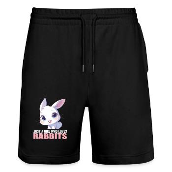 Lapin Lapin - Short de jogging bio TRAINER Stanley/Stella unisexe - noir - Devant - Nik (191cm) & Marisol (170cm)