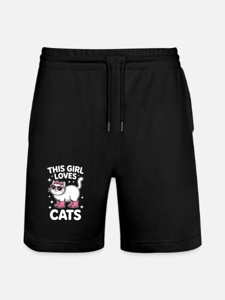 Cats Saying Funny Cat Gift - Stanley/Stella Trainer Unisex Organic Jogging Shorts - black