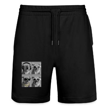Koala - Stanley/Stella Unisex Bio Joggingshorts Trainer  - Schwarz - Vorne - Nik (191cm) & Marisol (170cm)