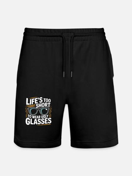 Livet er for kort til grimme briller - Stanley/Stella Trainer økologiske unisex joggingshorts - sort