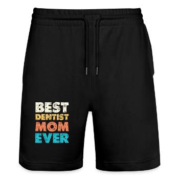 Beste Zahnärztin Mama - Stanley/Stella Unisex Bio Joggingshorts Trainer  - Schwarz - Vorne - Nik (191cm) & Marisol (170cm)