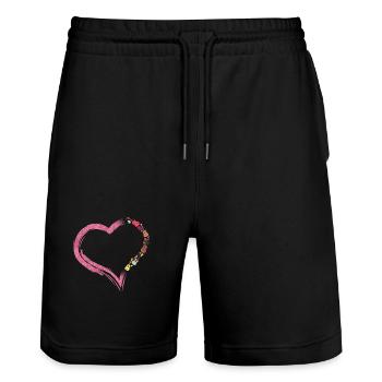Hawaiian Ukulele Uke Heart - Stanley/Stella Trainer Unisex Organic Jogging Shorts - black - Front - Nik (191cm) & Marisol (170cm)