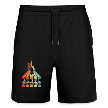 Parkour No Boundaries - Stanley/Stella Trainer Unisex Organic Jogging Shorts - black - Front - Nik (191cm) & Marisol (170cm)