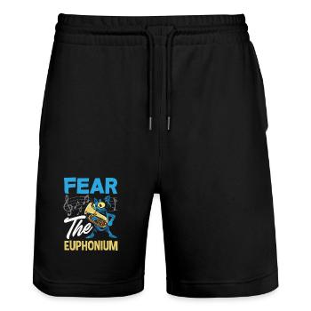 Vintage Euphonium Player - Stanley/Stella Trainer Unisex Organic Jogging Shorts - black - Front - Nik (191cm) & Marisol (170cm)