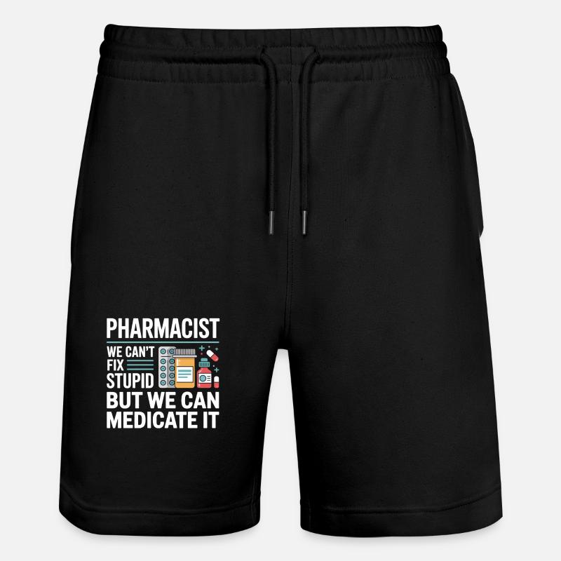 Humour pharmaceutique Médicamentez-le - Short de jogging bio TRAINER Stanley/Stella unisexe - noir