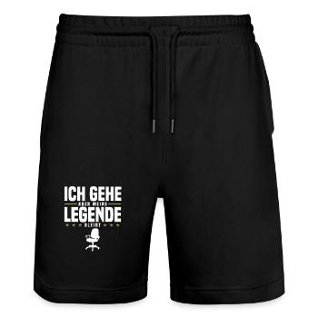 Cher collègue d’adieu - Short de jogging bio TRAINER Stanley/Stella unisexe - noir - Devant - Nik (191cm) & Marisol (170cm)