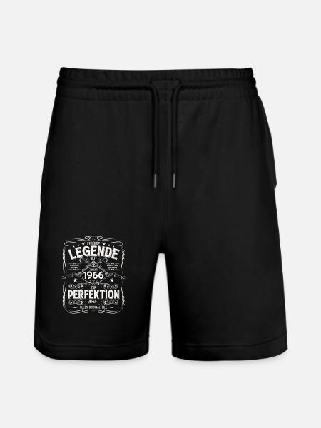 60th Birthday Legend January 1966 - Stanley/Stella Trainer Unisex Organic Jogging Shorts - black