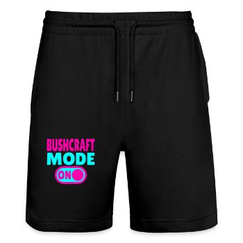 Bushcraft Mode ON – Waldleben einschalten - Stanley/Stella Unisex Bio Joggingshorts Trainer  - Schwarz - Vorne - Nik (191cm) & Marisol (170cm)