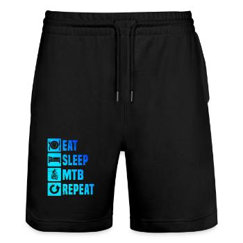 Clear mountain bike motif for every day - Stanley/Stella Trainer Unisex Organic Jogging Shorts - black - Front - Nik (191cm) & Marisol (170cm)