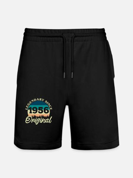 1956 Vintage Retro Original Birthday Gift - Stanley/Stella Trainer Unisex Organic Jogging Shorts - black
