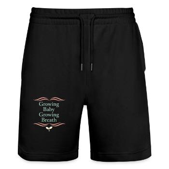 Vorgeburtliches Yoga Werdende Mutter - Stanley/Stella Unisex Bio Joggingshorts Trainer  - Schwarz - Vorne - Nik (191cm) & Marisol (170cm)