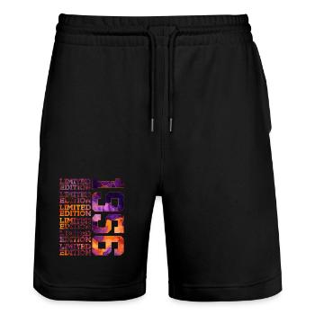 70TH BIRTHDAY LIMITED EDITION 1956 - Stanley/Stella Trainer Unisex Organic Jogging Shorts - black - Front - Nik (191cm) & Marisol (170cm)