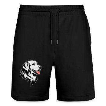 Golden Retriever  - Stanley/Stella Unisex Bio Joggingshorts Trainer  - Schwarz - Vorne - Nik (191cm) & Marisol (170cm)
