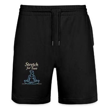 Vorgeburtliches Yoga Werdende Mutter - Stanley/Stella Unisex Bio Joggingshorts Trainer  - Schwarz - Vorne - Nik (191cm) & Marisol (170cm)
