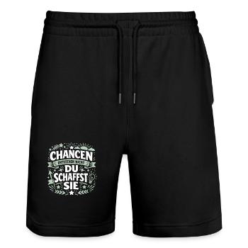 Opportunities don't arise, you create them - success - Stanley/Stella Trainer Unisex Organic Jogging Shorts - black - Front - Nik (191cm) & Marisol (170cm)