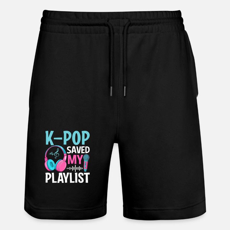 K-Pop Saved My Playlist - Stanley/Stella Unisex Bio Joggingshorts Trainer  - Schwarz