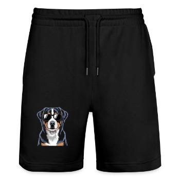 Appenzeller Sennenhund - Stanley/Stella Unisex Bio Joggingshorts Trainer  - Schwarz - Vorne - Nik (191cm) & Marisol (170cm)