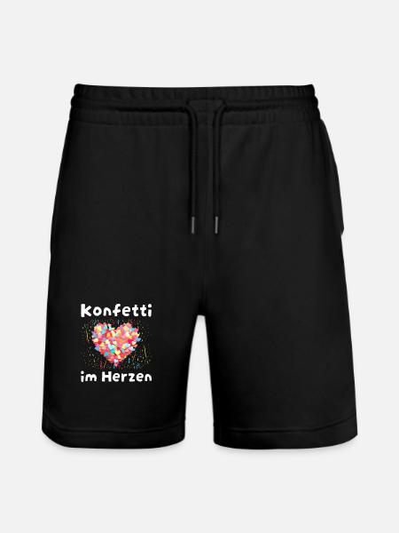 KONFETTI I HJERTET Karneval Karnevalsfest Udsagn - Stanley/Stella Trainer økologiske unisex joggingshorts - sort