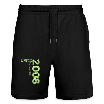 Limited Edition 2008 18th Birthday Gift - Stanley/Stella Trainer Unisex Organic Jogging Shorts - black - Front - Nik (191cm) & Marisol (170cm)